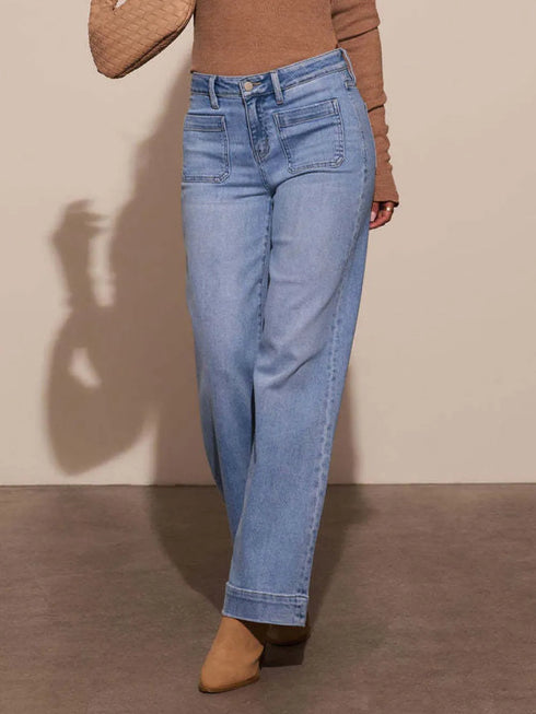 'Luna' Wide Leg Jeans - Celes Fashion